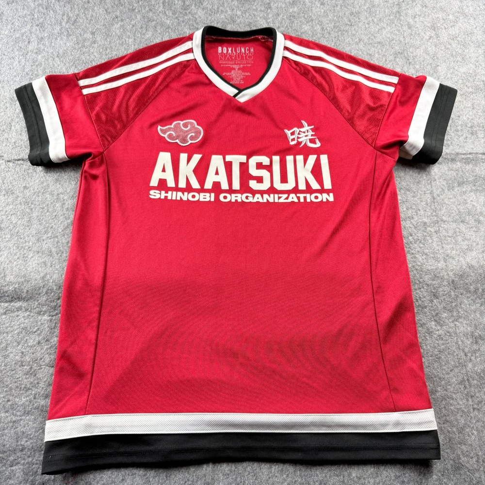 Naruto Akatsuki Soccer Jersey Mens Medium Red Short Sleeve Box Lunch‎ Exclusive